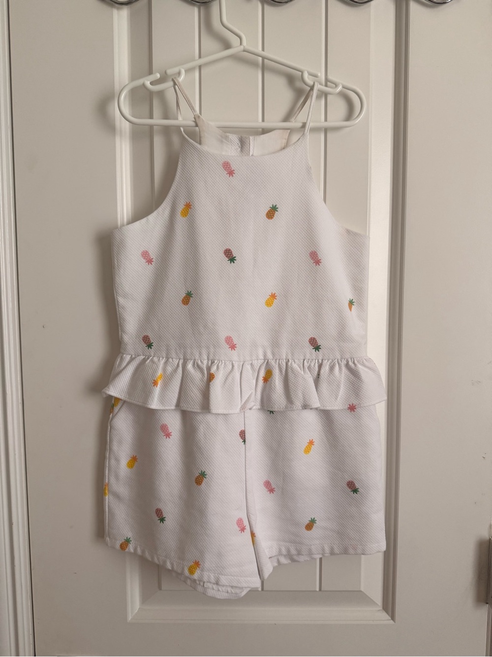 Janie and Jack White Pineapple Print Ruffle Romper